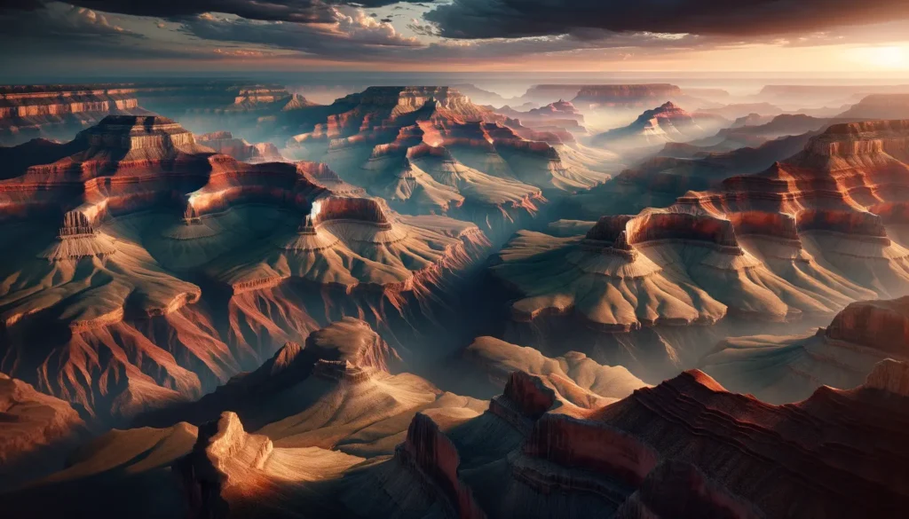 Obrázek zachycující velkolepost Grand Canyonu v Arizoně 