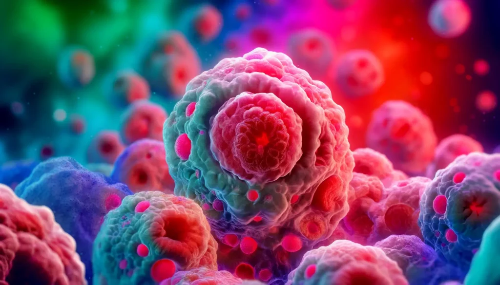 rakovina buňky pod mikroskopem