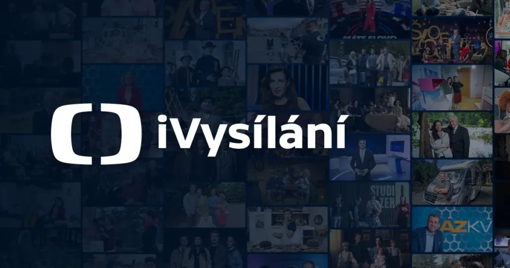 Logo iVysílání České televize na pozadí různých televizních pořadů.