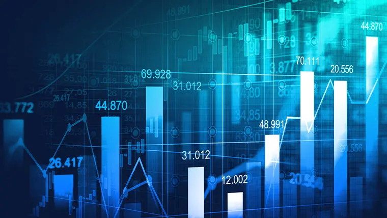 Grafický zobrazení růstu HDP a finančních ukazatelů v České republice s různými finančními daty a statistikami.