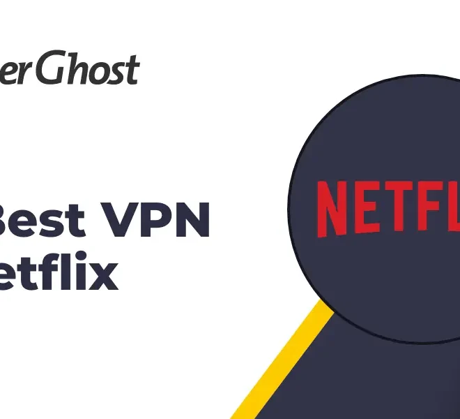 CyberGhost VPN: Nejlepší VPN pro odblokování Netflixu, zobrazeno s logem CyberGhost a Netflix.