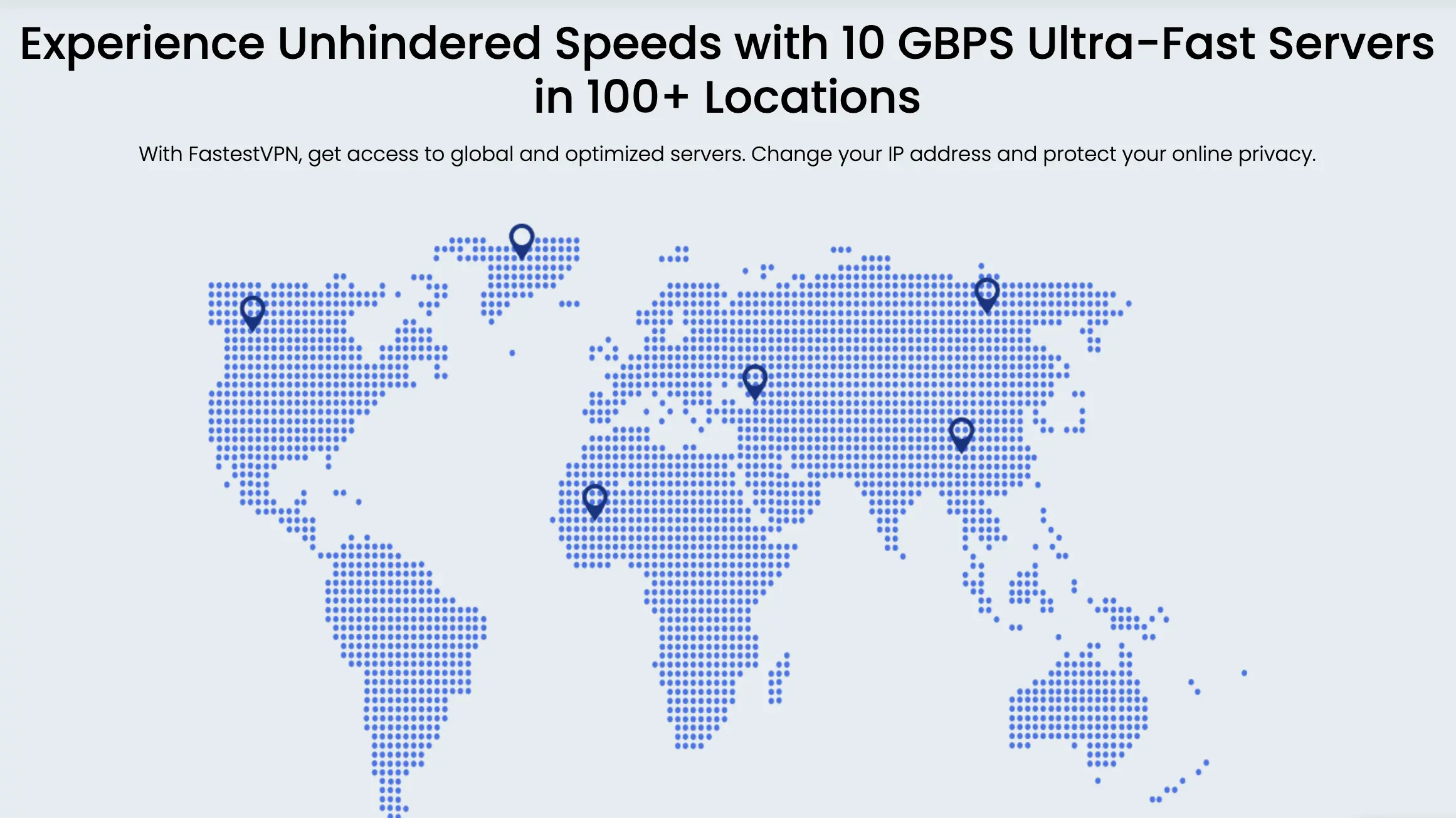 Rychlost serverů FastestVPN až 10 Gbps pro optimální výkon