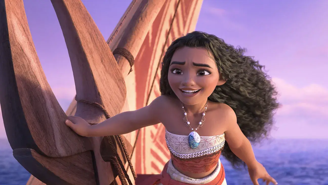 Moana se proměňuje v poloboha s novými magickými schopnostmi, záběr z filmu Moana 2.
