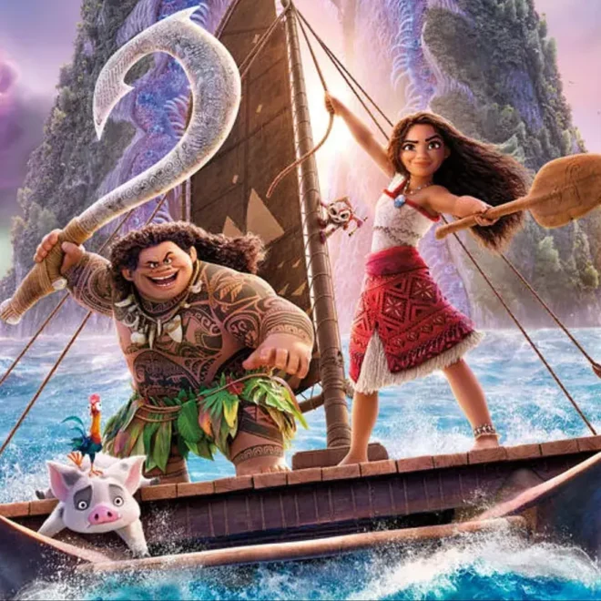 Moana 2 v nové roli poloboha s magickými schopnostmi, záběr z animovaného filmu.