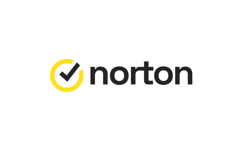 Logo společnosti Norton zobrazující ikonický žlutý kruh s černou zaškrtnutou značkou a textem "Norton". Symbol bezpečnosti a spolehlivosti v oblasti kybernetické ochrany.