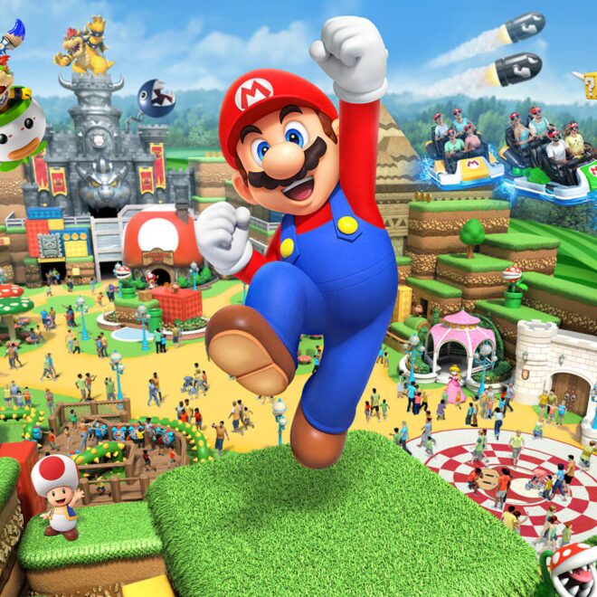 Super Nintendo World v Japonsku – vstupní brána plná herních prvků