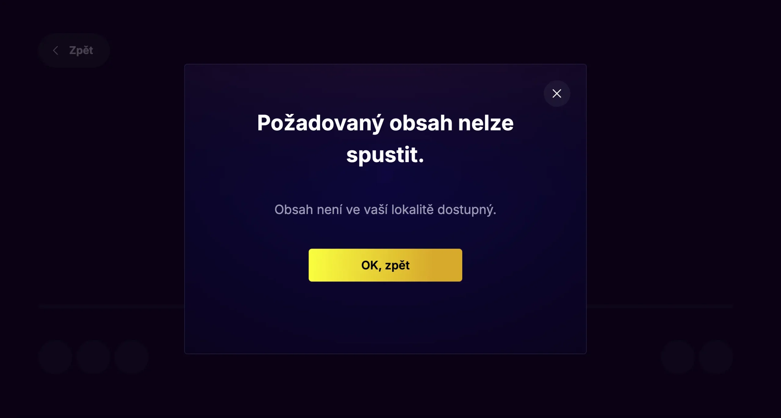 Nedostupný obsah na OnePlay mimo ČR v zahraničí
